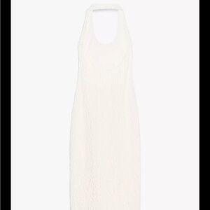 Zara White Textured Midi Dress